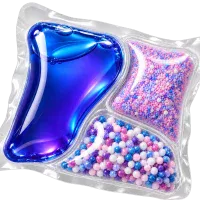 Multi-compartment laundry pod with powder and liquid detergent