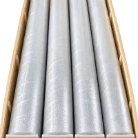 Rolls of PVA marble release film stacked on a pallet