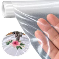 Embossed water-soluble embroidery film